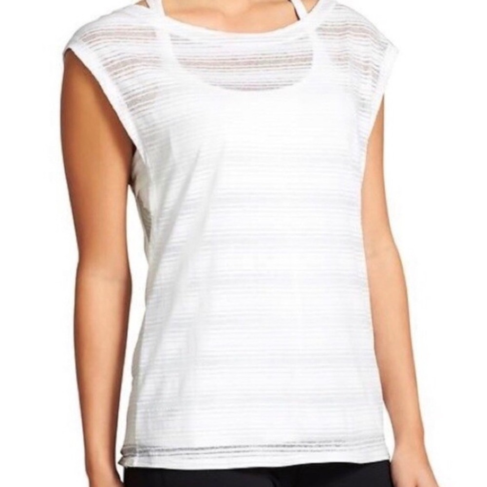 Athleta Floral Print Capri Leggings Illuminate White Top Crewneck Sweatshirt Set - Picture 6 of 16